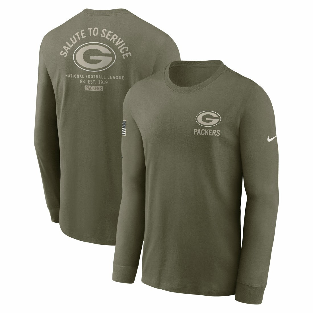 2025 Salute to Service Sideline Long Sleeve T-Shirt - Green Bay Packers T-shirts