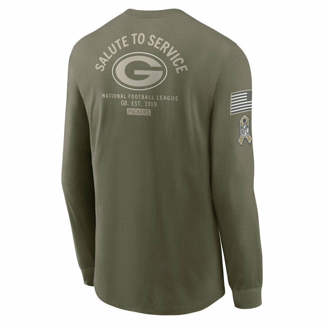 2025 Salute to Service Sideline Long Sleeve T-Shirt - Green Bay Packers T-shirts