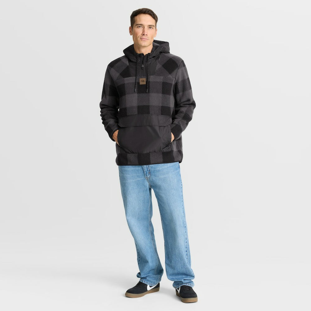 Elements Plaid Polar Fleece Quarter-Zip Hoodie - Baltimore Ravens Hoodies