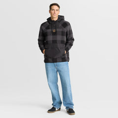 Elements Plaid Polar Fleece Quarter-Zip Hoodie - Baltimore Ravens Hoodies