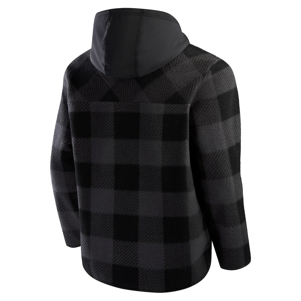 Elements Plaid Polar Fleece Quarter-Zip Hoodie - San Francisco 49ers Hoodies