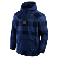 Elements Plaid Polar Fleece Quarter-Zip Hoodie - Denver Broncos Hoodies