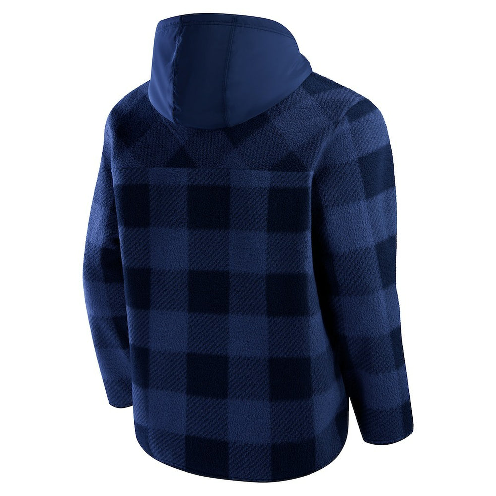 Elements Plaid Polar Fleece Quarter-Zip Hoodie - Denver Broncos Hoodies