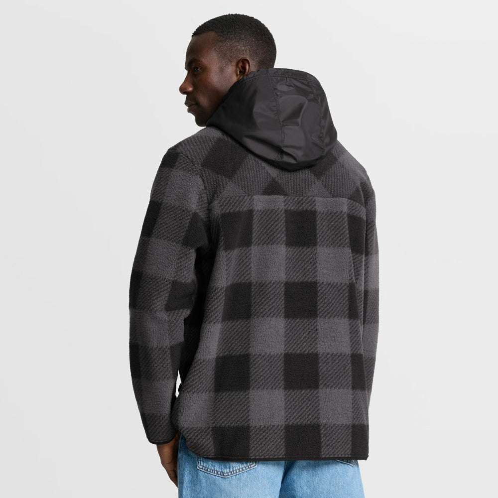 Elements Plaid Polar Fleece Quarter-Zip Hoodie - Green Bay Packers Hoodies