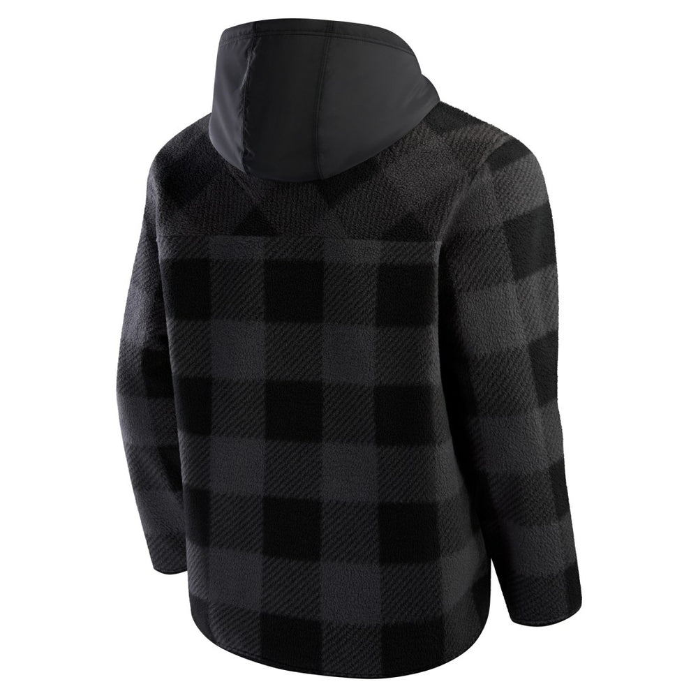 Elements Plaid Polar Fleece Quarter-Zip Hoodie - Green Bay Packers Hoodies