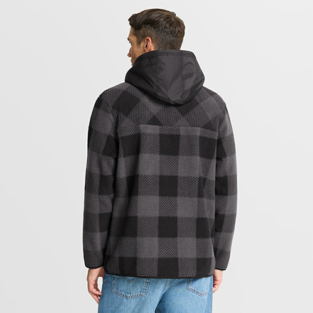 Elements Plaid Polar Fleece Quarter-Zip Hoodie - Las Vegas Raiders Hoodies