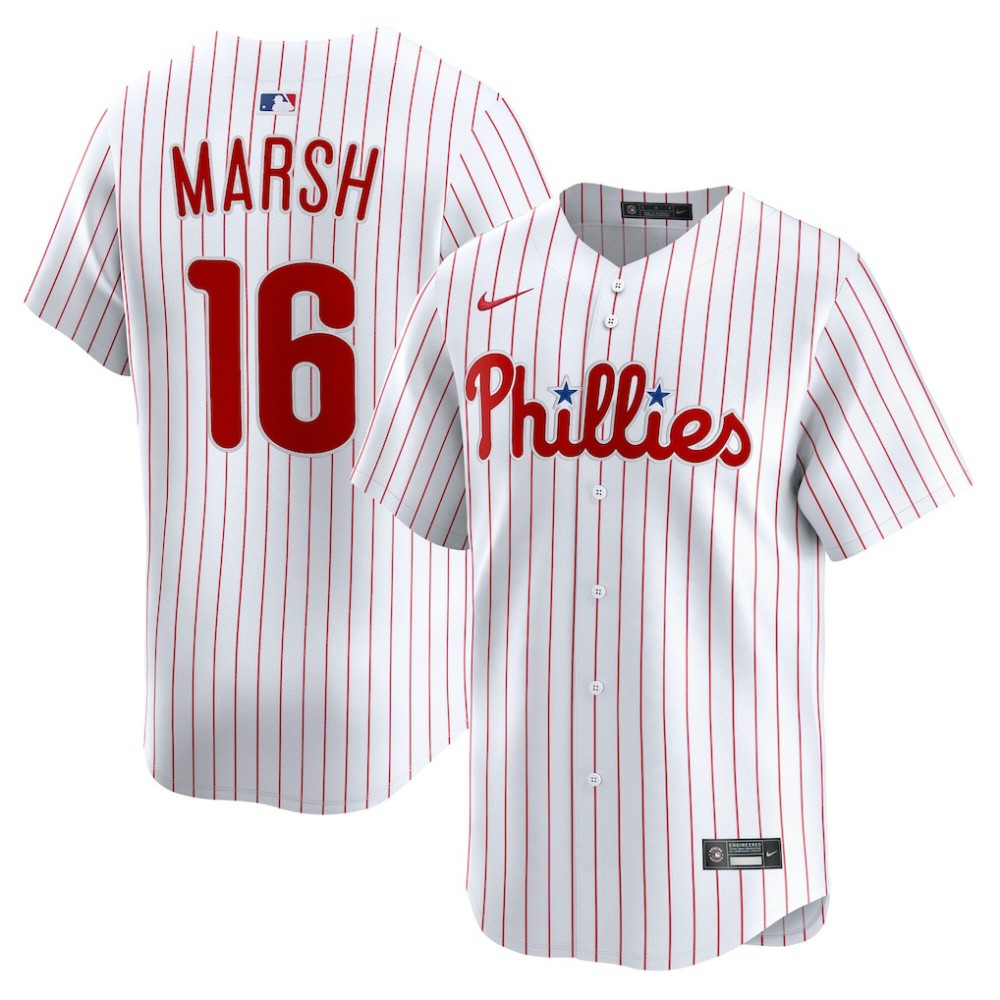 White Brandon Marsh Philadelphia Phillies Nike Home Limited Player Jersey