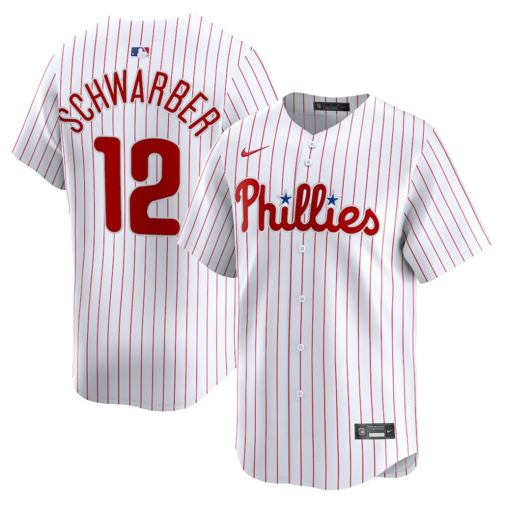White Kyle Schwarber Philadelphia Phillies Nike Home Limited Player Jersey