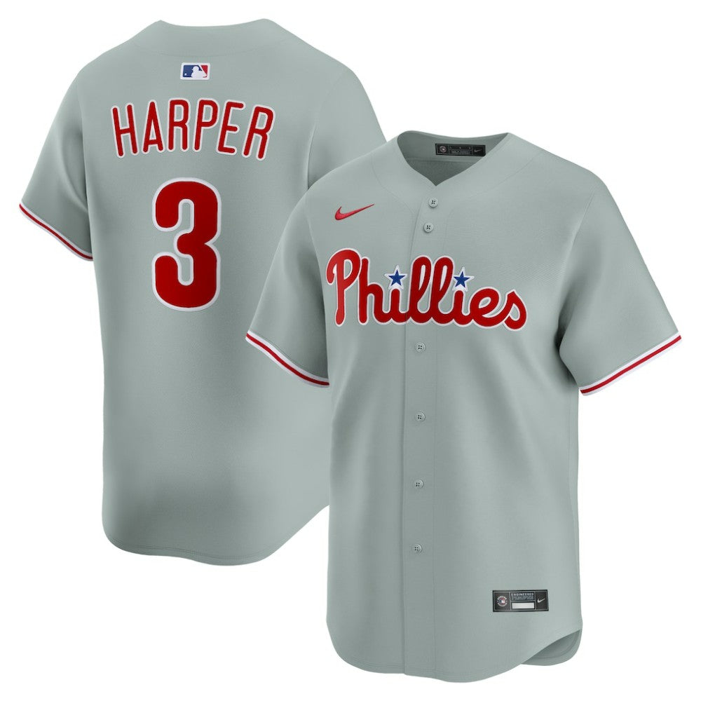 Gray Bryce Harper Philadelphia Phillies Nike Road Limited Player Jersey