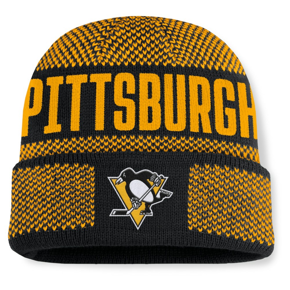 NHL Pittsburgh Penguins Fanatics Fundamentals Shelter Cuffed Knit Hat