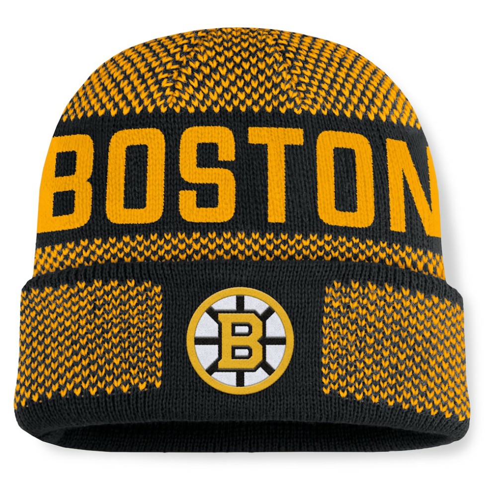 NHL Boston Bruins Fanatics Fundamentals Shelter Cuffed Knit Hat