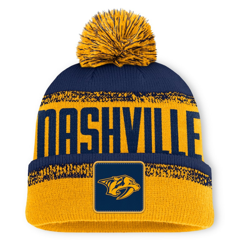 NHL Nashville Predators Fanatics Fundamentals Thrive Cuffed Knit Hat with Pom