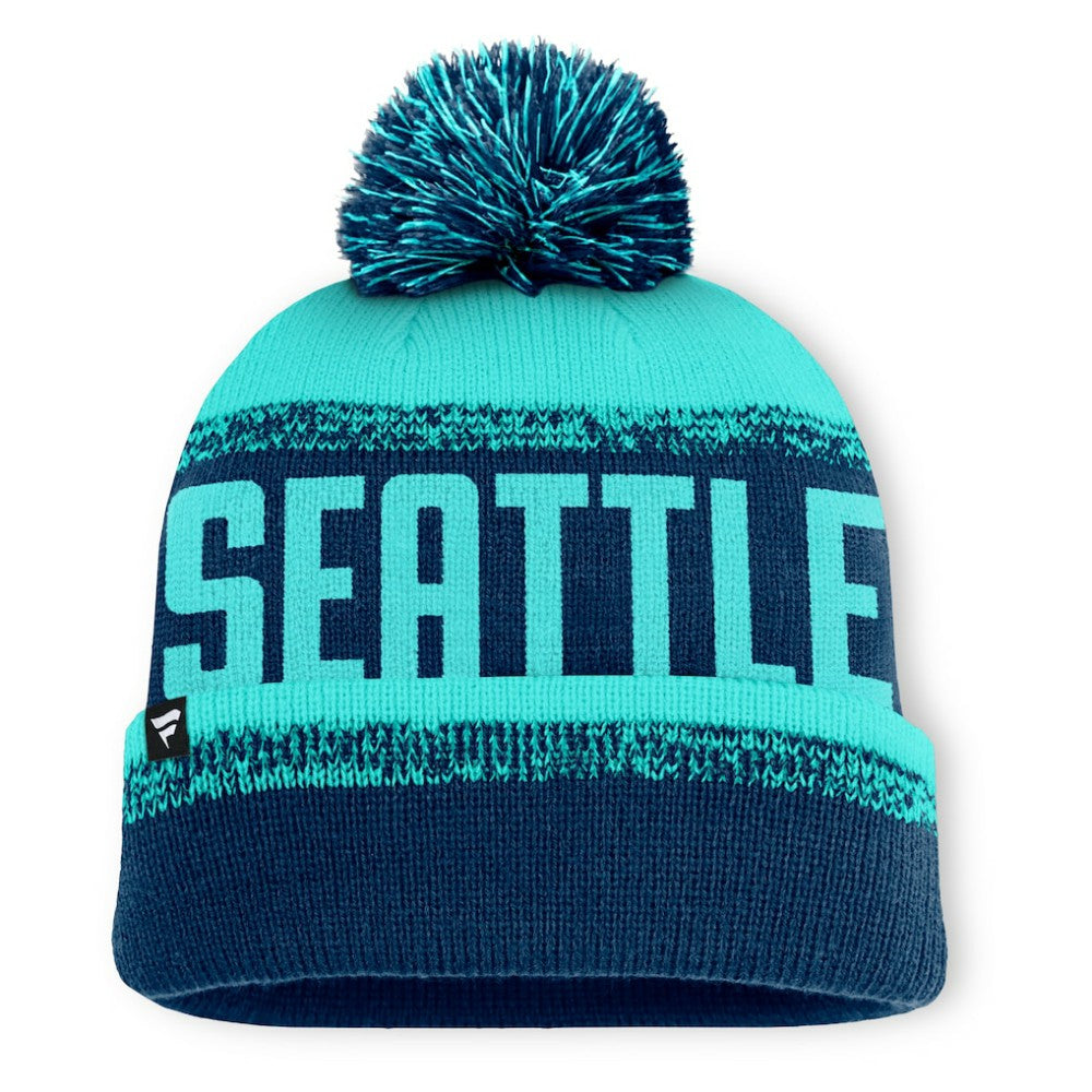 NHL Seattle Kraken Fanatics Fundamentals Thrive Cuffed Knit Hat with Pom