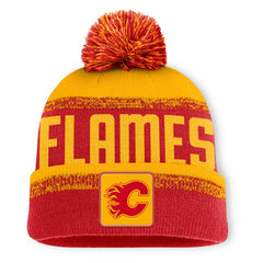 NHL Calgary Flames Fanatics Fundamentals Thrive Cuffed Knit Hat with Pom