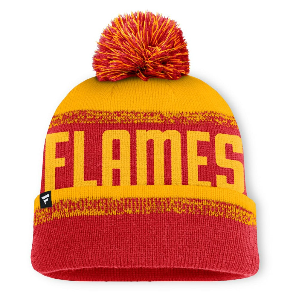 NHL Calgary Flames Fanatics Fundamentals Thrive Cuffed Knit Hat with Pom