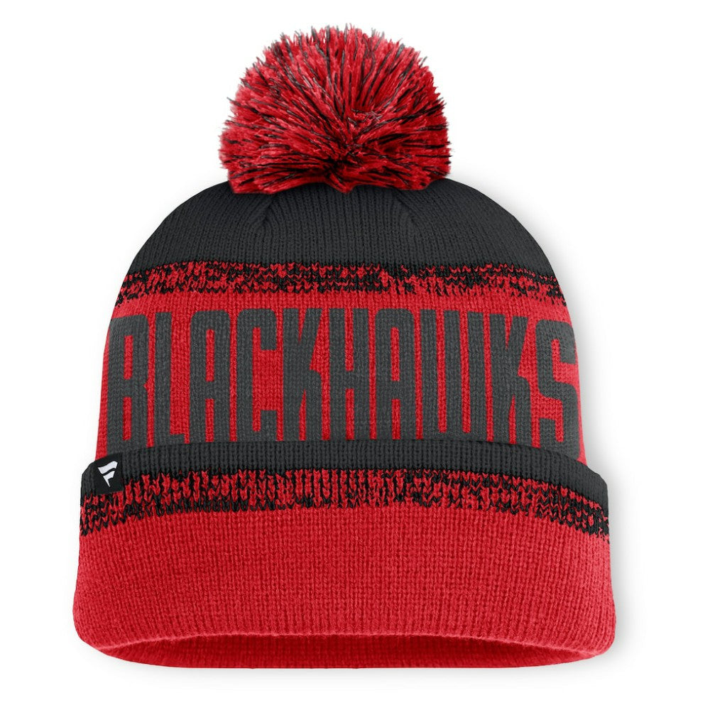 NHL Chicago Blackhawks Fanatics Fundamentals Thrive Cuffed Knit Hat with Pom