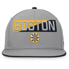 NHL Boston Bruins Fanatics Fundamentals Duo Split Logo Snapback Hat