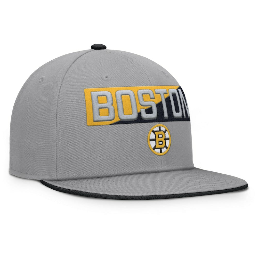 NHL Boston Bruins Fanatics Fundamentals Duo Split Logo Snapback Hat