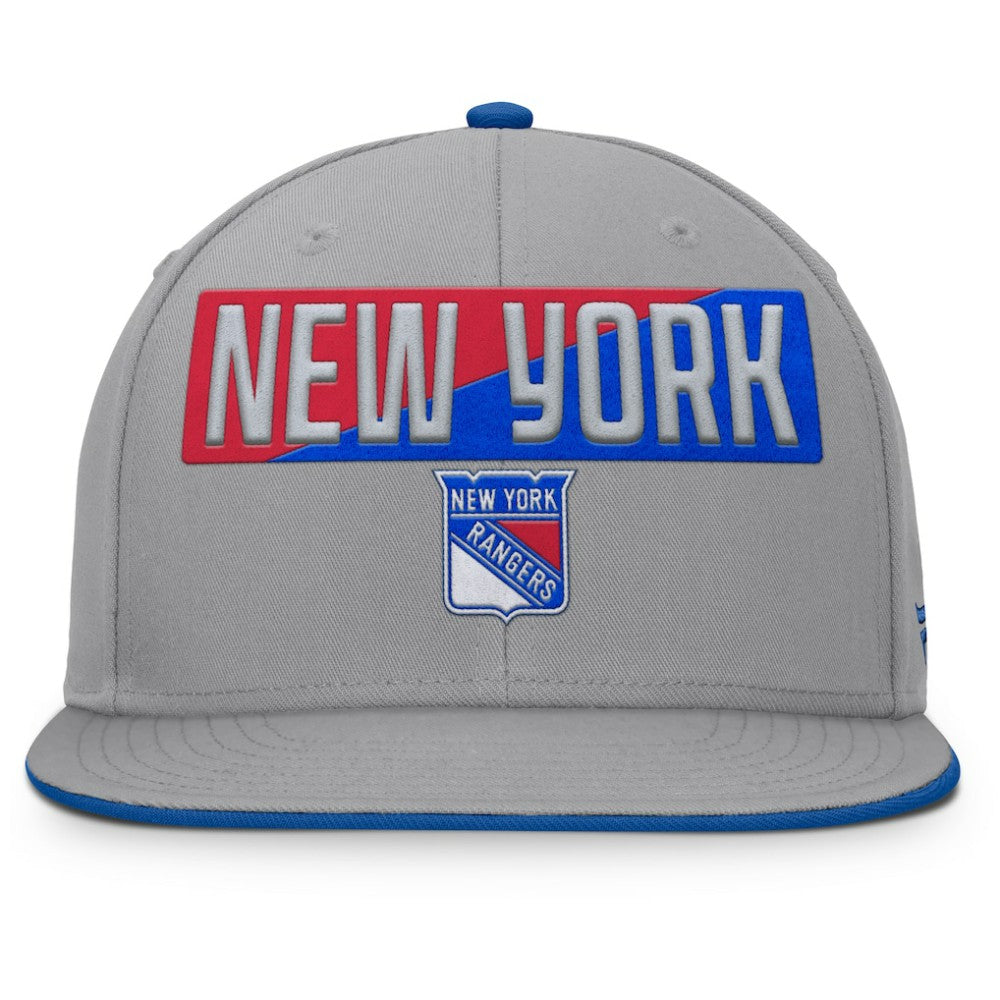 NHL New York Rangers Fanatics Fundamentals Duo Split Logo Snapback Hat