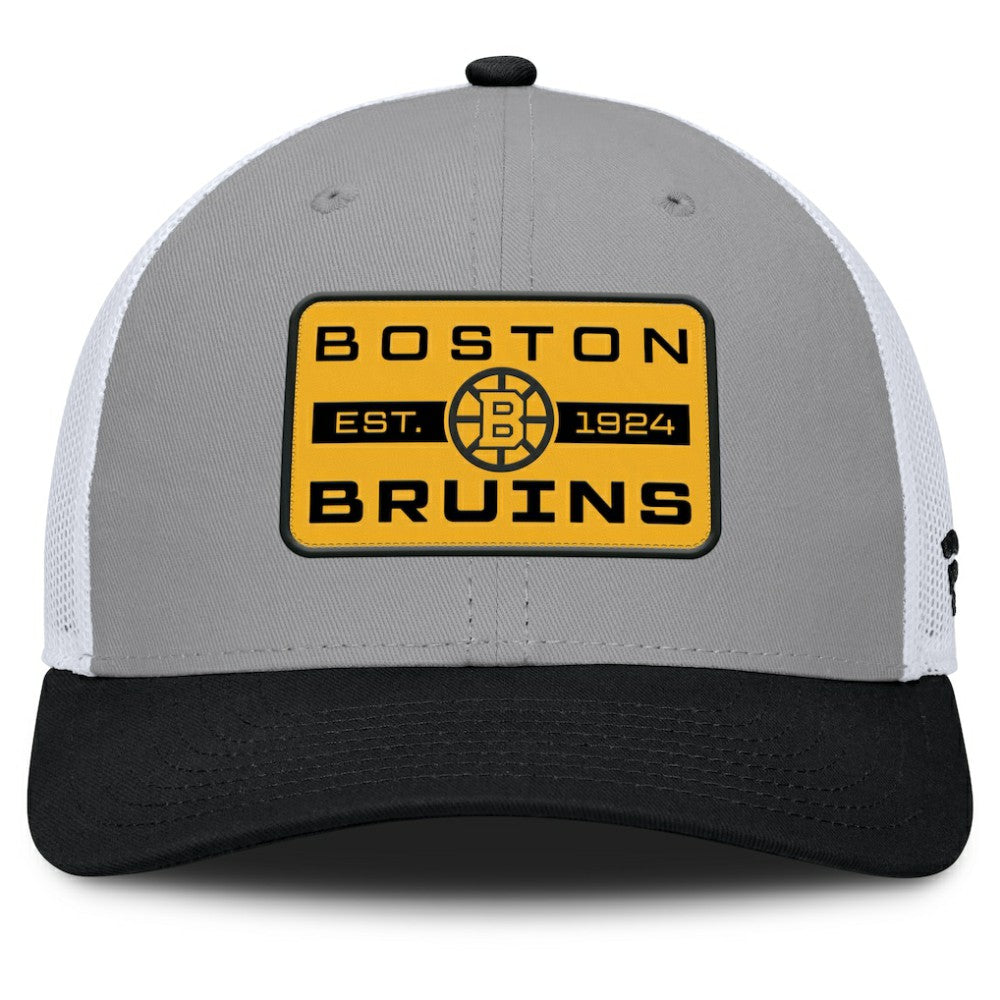 NHL Boston Bruins Fanatics Fundamental Adapt Trucker Adjustable Hat