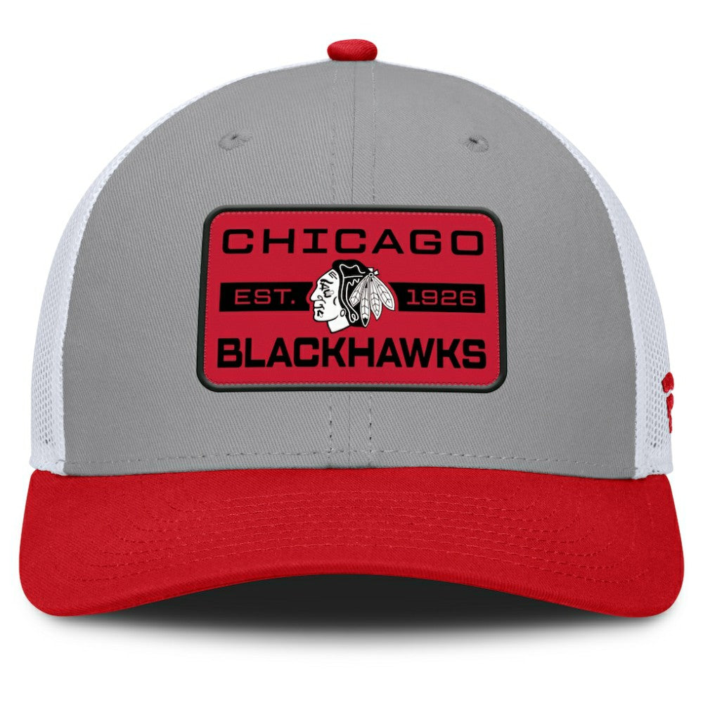 NHL Chicago Blackhawks Fanatics Fundamental Adapt Trucker Adjustable Hat