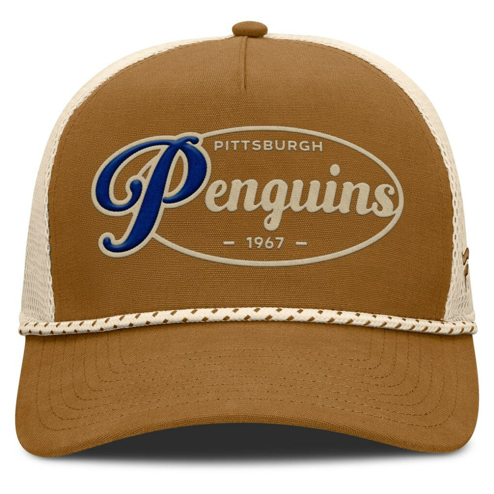 NHL Pittsburgh Penguins Fanatics Heritage Fetch A-Frame Trucker Adjustable Hat