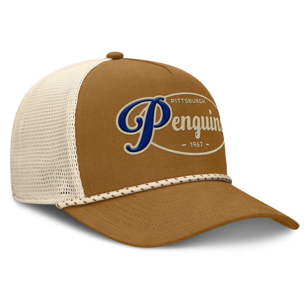 NHL Pittsburgh Penguins Fanatics Heritage Fetch A-Frame Trucker Adjustable Hat