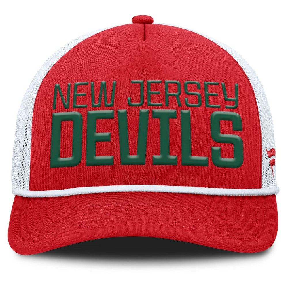 NHL New Jersey Devils Fanatics Heritage Dutch A-Frame Trucker Adjustable Hat