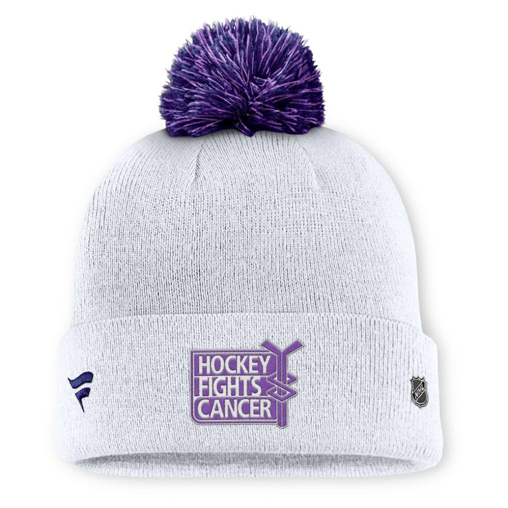 NHL New York Rangers Fanatics Authentic Pro Hockey Fights Cancer Cuffed Knit Hat with Pom