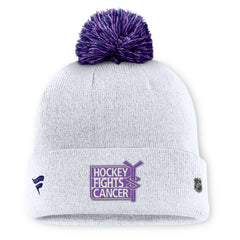 NHL Vegas Golden Knights Fanatics Authentic Pro Hockey Fights Cancer Cuffed Knit Hat with Pom