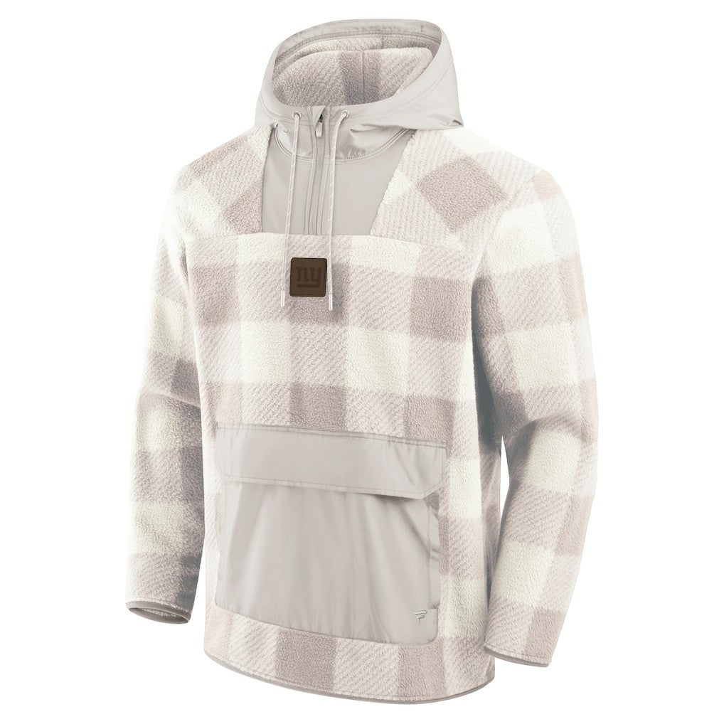 Elements Plaid Polar Fleece Quarter-Zip Hoodie - New York Giants Hoodies