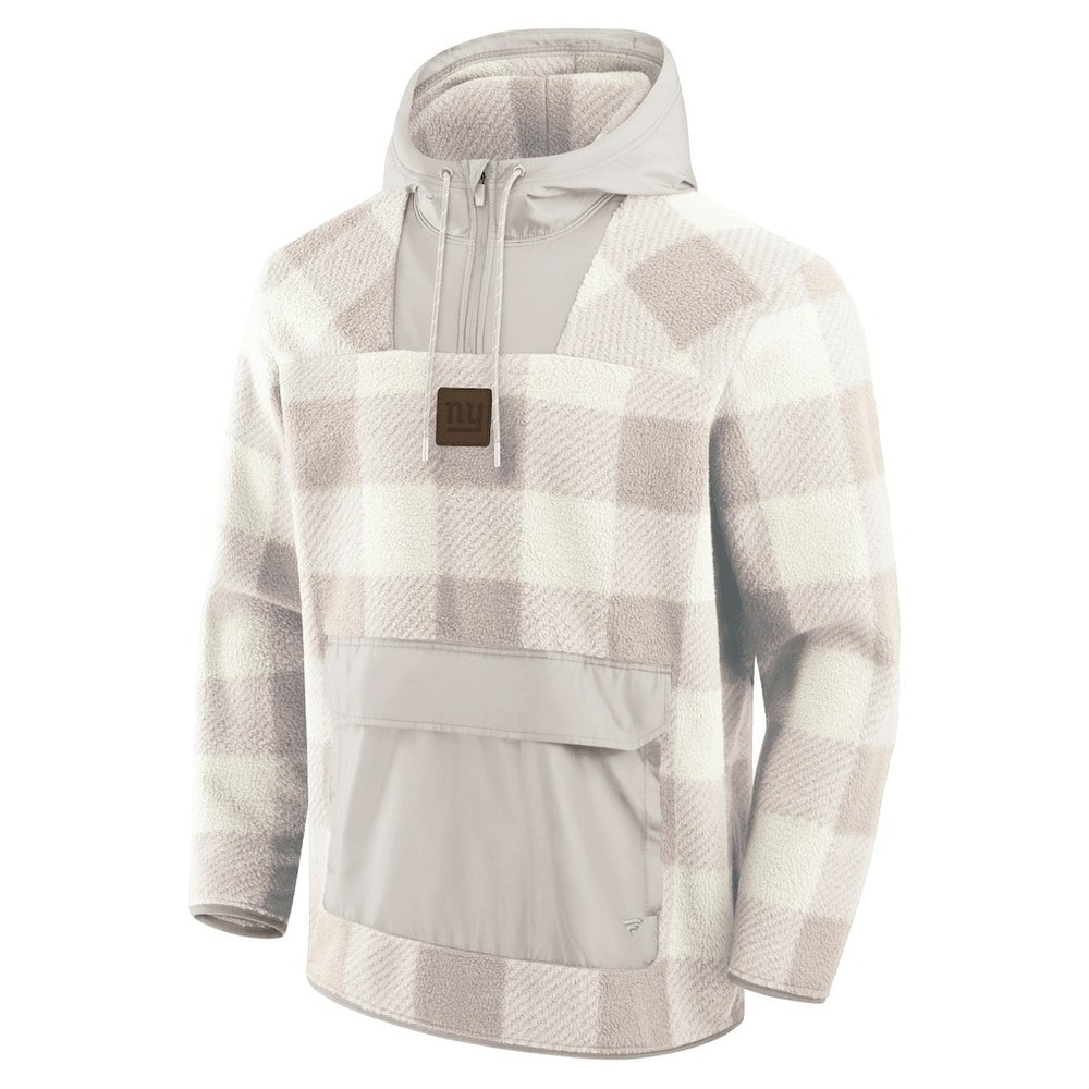 Elements Plaid Polar Fleece Quarter-Zip Hoodie - New York Giants Hoodies