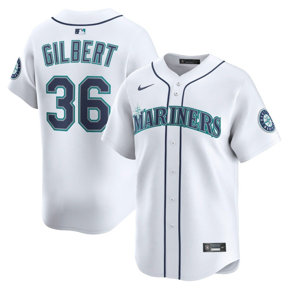 White Logan Gilbert Seattle Mariners Nike Home Limited Player Jersey