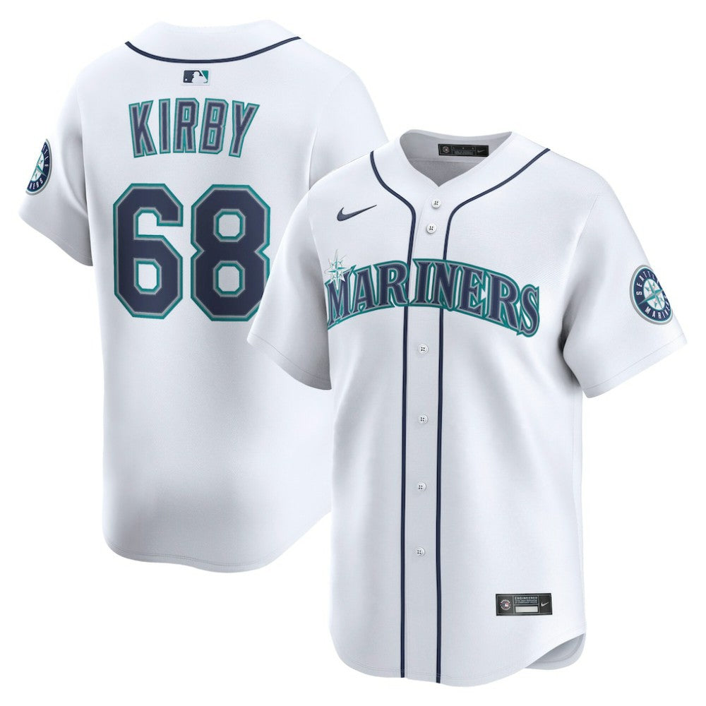 White George Kirby Seattle Mariners Nike Home Limited Player Jersey