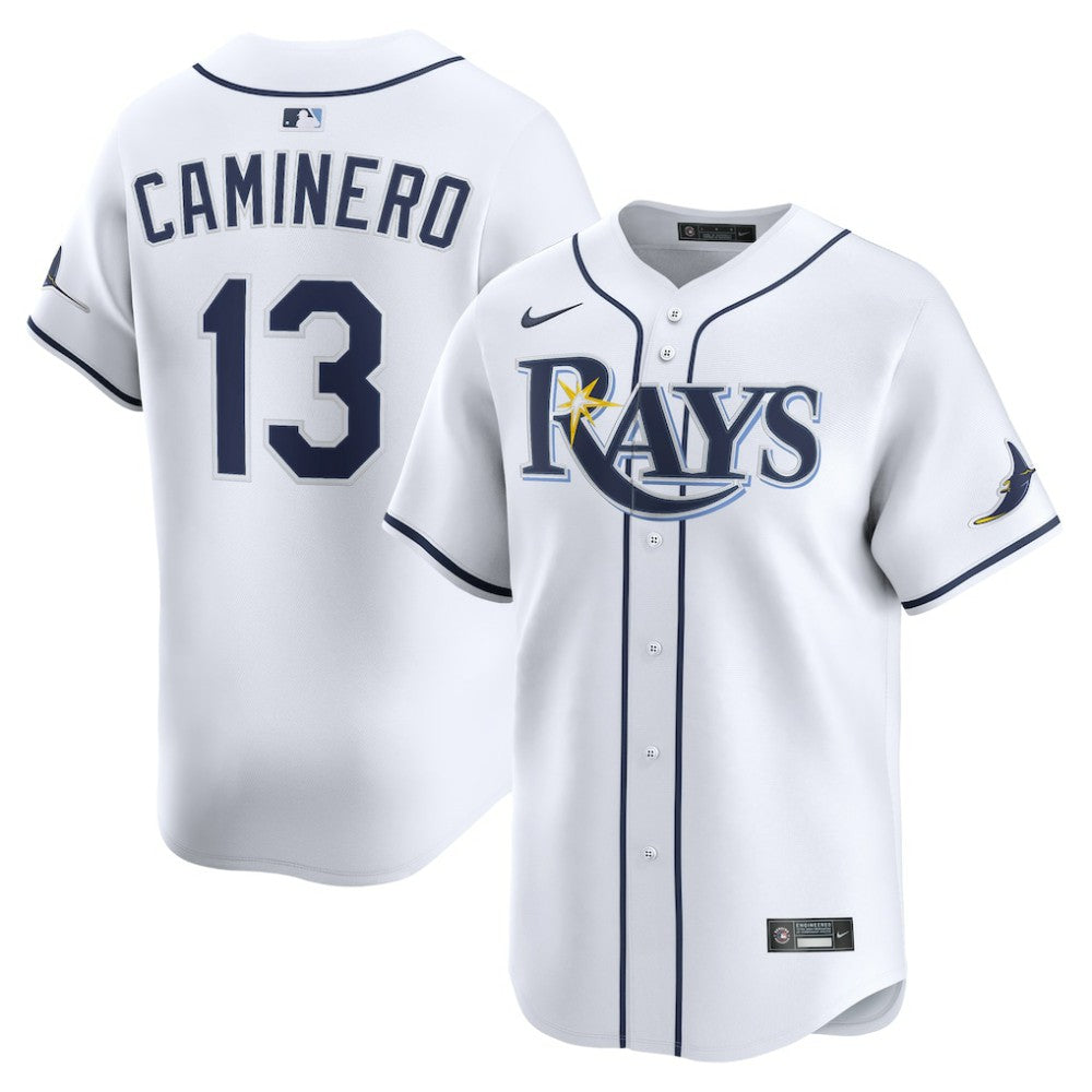 White Junior Caminero Tampa Bay Rays Nike Home Limited Jersey
