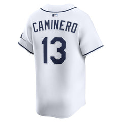 White Junior Caminero Tampa Bay Rays Nike Home Limited Jersey