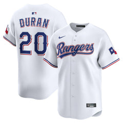 White Ezequiel Duran Texas Rangers Nike Home Limited Player Jersey