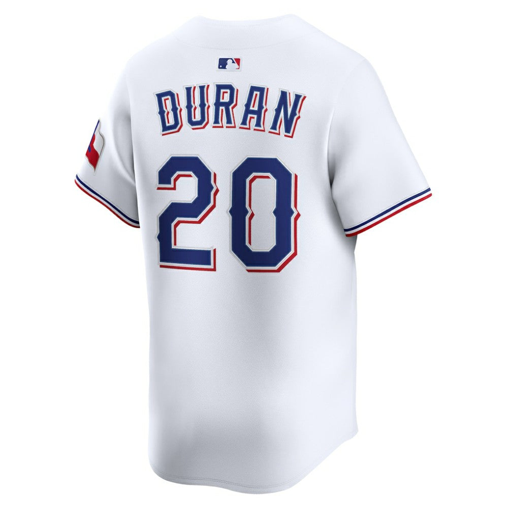 White Ezequiel Duran Texas Rangers Nike Home Limited Player Jersey