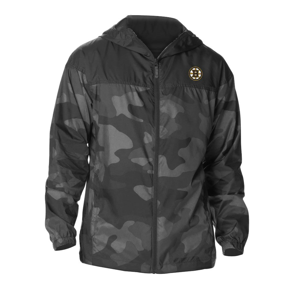 NHL Boston Bruins Columbia Camo Flash Challenger Omni-Shade Full-Zip Hoodie Windbreaker