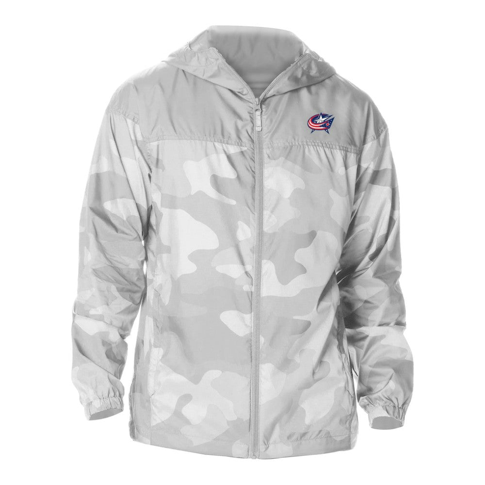 NHL Columbus Blue Jackets Columbia Camo Flash Challenger Omni-Shade Full-Zip Hoodie Windbreaker