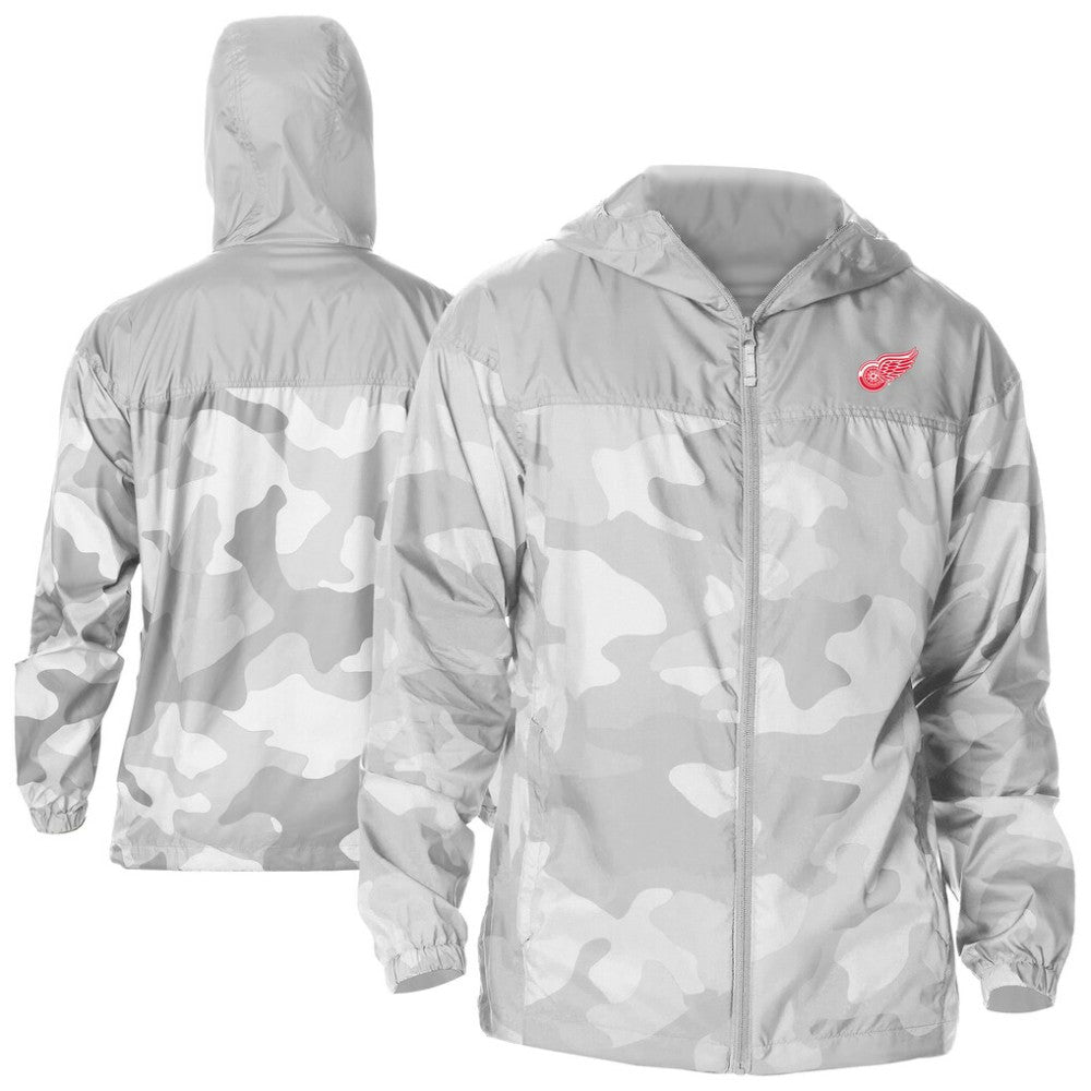 NHL Detroit Red Wings Columbia Camo Flash Challenger Omni-Shade Full-Zip Hoodie Windbreaker