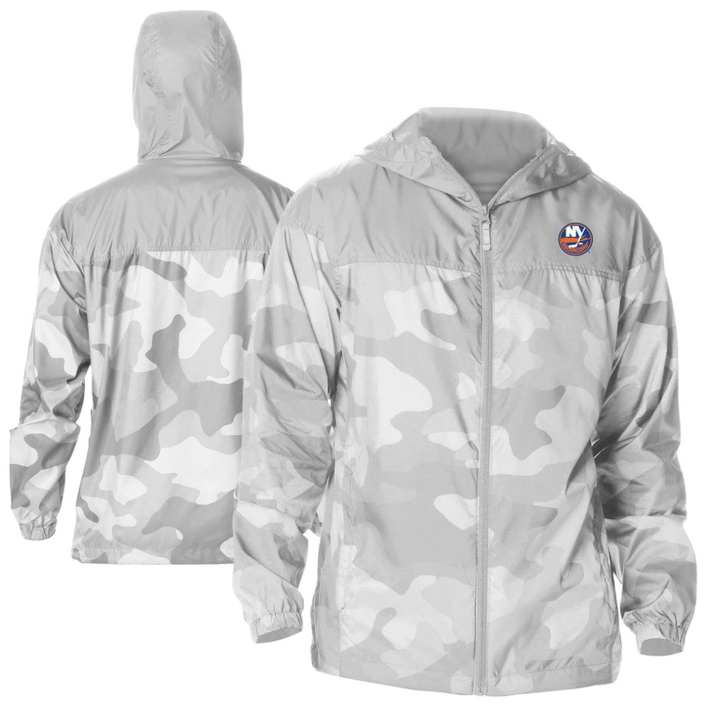 NHL New York Islanders Columbia Camo Flash Challenger Omni-Shade Full-Zip Hoodie Windbreaker
