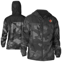 NHL Ottawa Senators Columbia Camo Flash Challenger Omni-Shade Full-Zip Hoodie Windbreaker