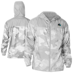 NHL San Jose Sharks Columbia Camo Flash Challenger Omni-Shade Full-Zip Hoodie Windbreaker