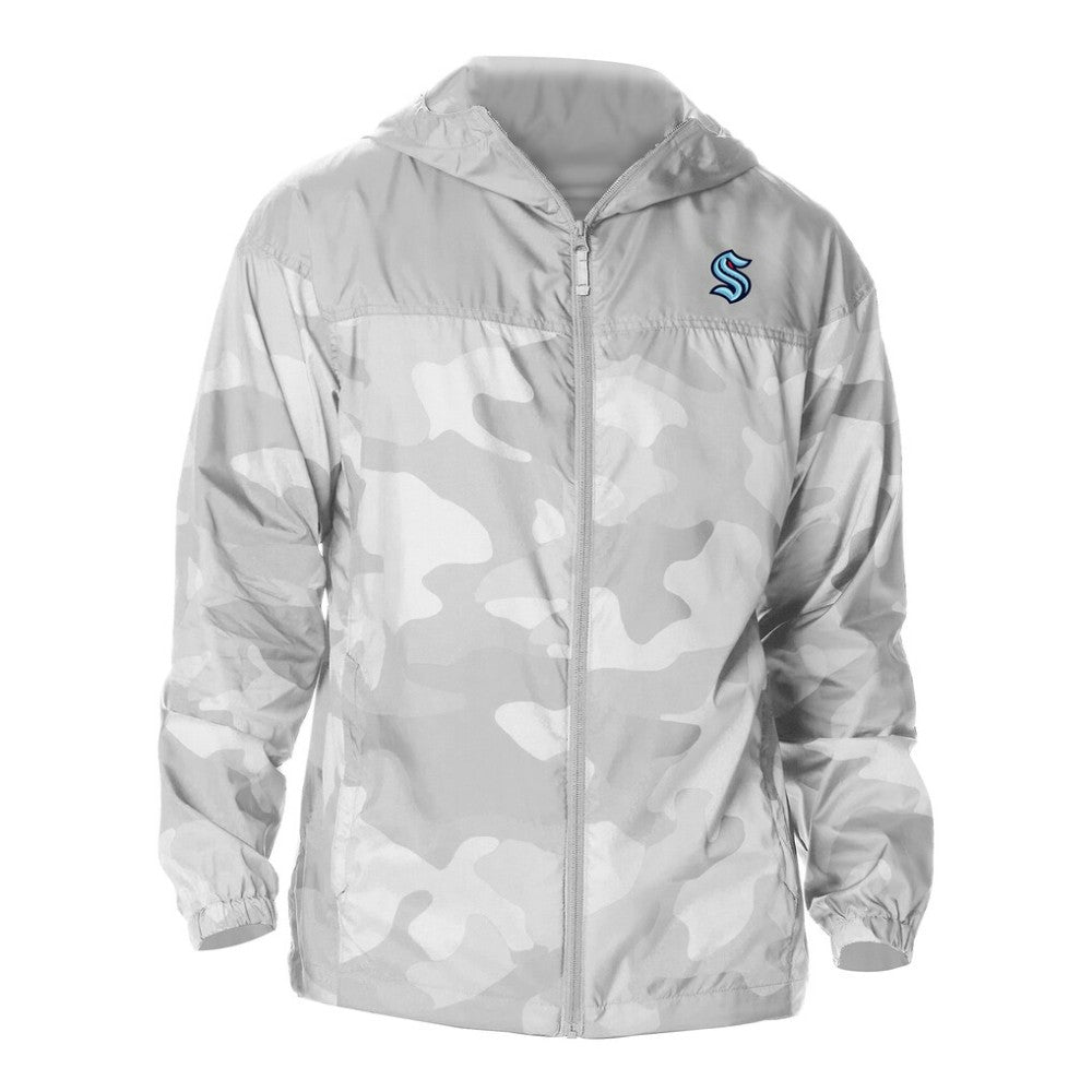 NHL Seattle Kraken Columbia Camo Flash Challenger Omni-Shade Full-Zip Hoodie Windbreaker