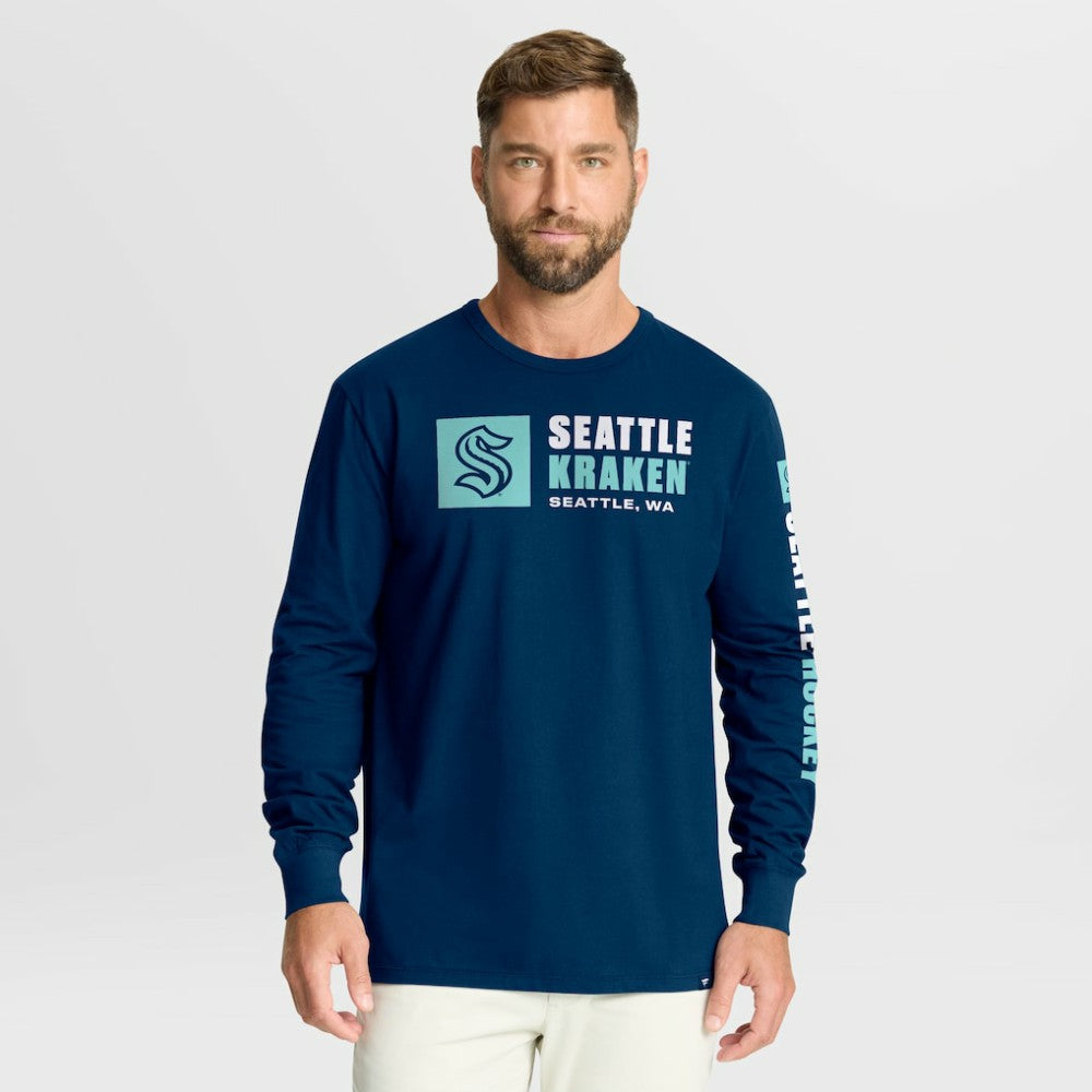NHL Seattle Kraken Fanatics Goal Crease Legacy Long Sleeve T-Shirt