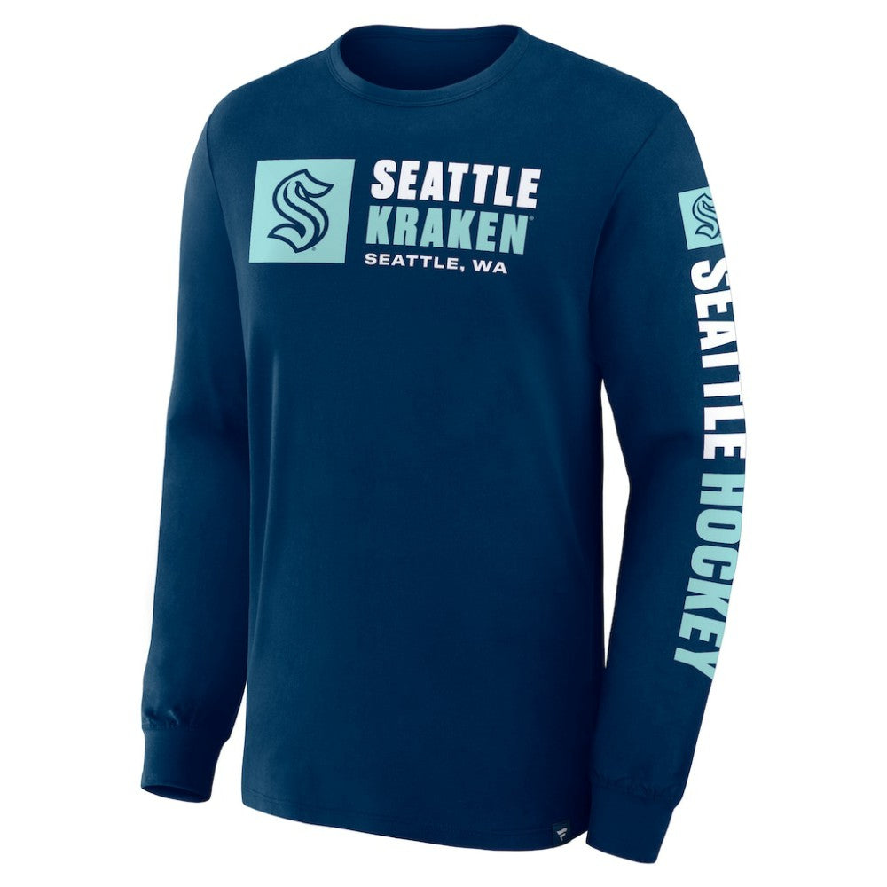 NHL Seattle Kraken Fanatics Goal Crease Legacy Long Sleeve T-Shirt