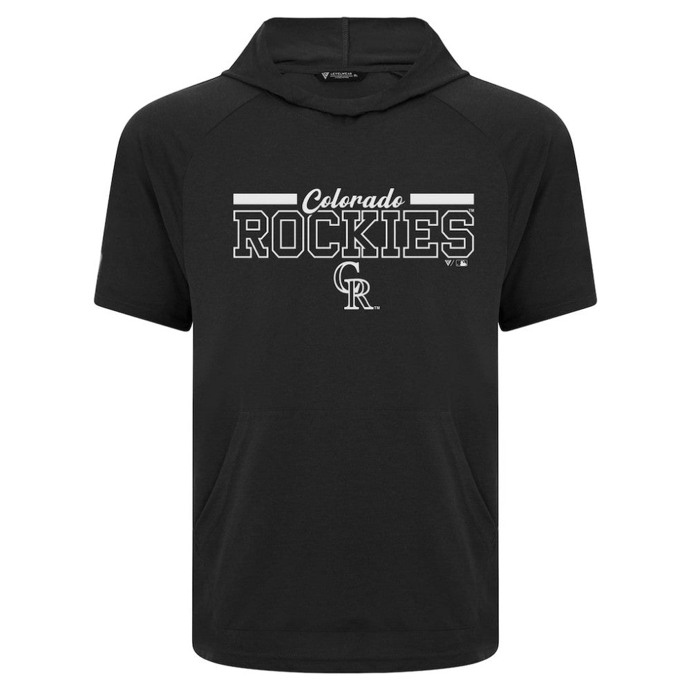 Black Colorado Rockies Levelwear Phase Vanguard Hoodie T-Shirt