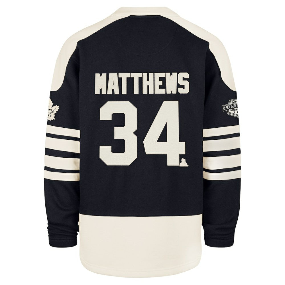 NHL Auston Matthews Toronto Maple Leafs '47 Player Name & Number Sweep Check Eternal Lacer Sweatshirt