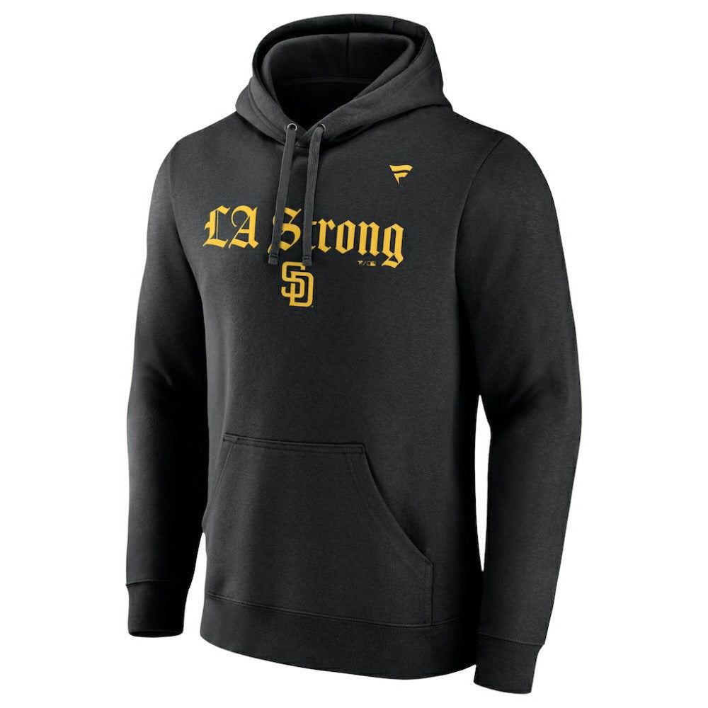 Black San Diego Padres Fanatics Unisex LA Strong Fleece Pullover Hoodie